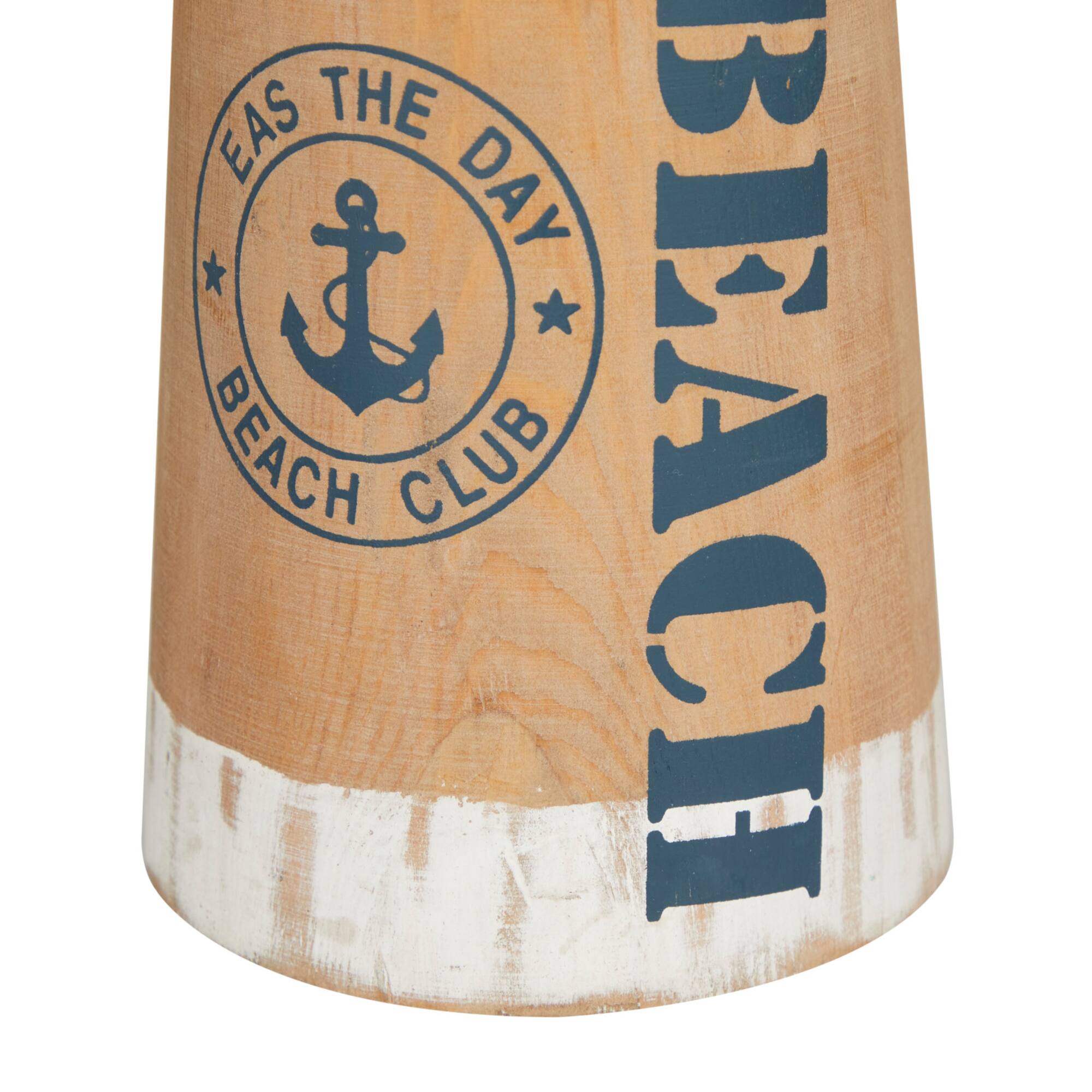 Brown Wood Nautical Buoy Sculpture, Set of 2 11" x 6" x 5"